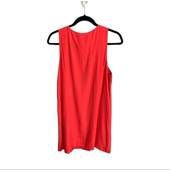BB DAKOTA Sundowner Hammered Crepe Button Front Shift Dress NWT in Glow (Coral) - Picture 2 of 8